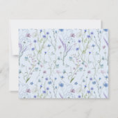 Blauw Paarse  Wildflower Bloempatroon Notitiekaartje (Achterkant)