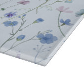 Blauw Paarse  Wildflower Bloempatroon Snijplank (Hoek)