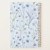 Blauw Paarse  Wildflower Floral Pattern 2026 Planner (Achterkant)