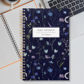 Blauw Paarse  Wildflower Floral Pattern 2026 Planner