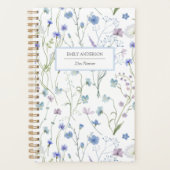 Blauw Paarse Wildflower Floral Pattern 2026 Planner (Voorkant)