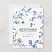 Blauw & Paarse Wildflower Krans Sympathie Bedankkaart (Voorkant)