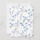 Blauw & Paarse Wildflower Krans Sympathie Bedankkaart (Achterkant)