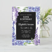 Blauw Paarse Wisteria Bloemen 90ste Verjaardag Kaart (Staand voorkant)