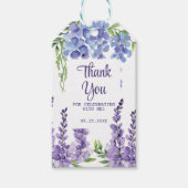Blauw Paarse Wisteria Bloemengroen dank u Cadeaulabel (Voorkant)