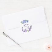Blauw Paarse Wisteria Bloemengroen dank u Ronde Sticker (Envelop)