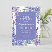 Blauw Paarse Wisteria Floral 70ste verjaardag Kaart (Staand voorkant)
