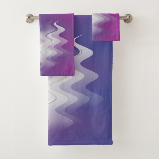 Blauw paarse wit bad handdoek (Insitu)