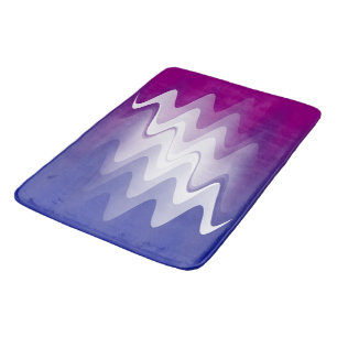 Blauw paarse wit badmat