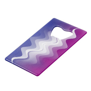 Blauw paarse wit creditkaart flessenopener