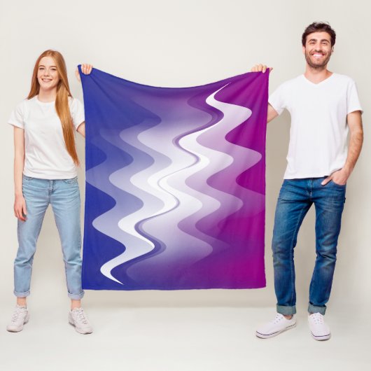 Blauw paarse wit fleece deken (In situ)