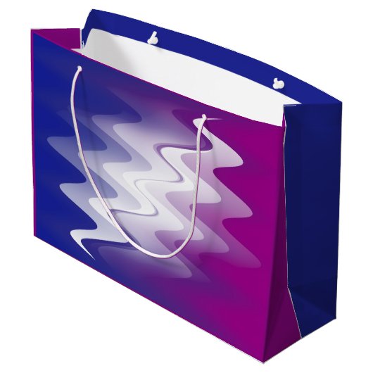Blauw paarse wit groot cadeauzakje (Achterkant Gekanteld)