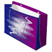 Blauw paarse wit groot cadeauzakje (Voorkant Gekanteld)