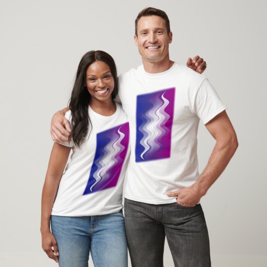Blauw paarse wit t-shirt (Unisex)