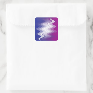 Blauw paarse wit vierkante sticker