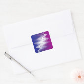 Blauw paarse wit vierkante sticker (Envelop)