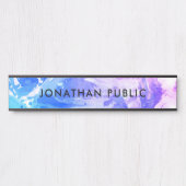 Blauw Paarse witte marmer, Abstract Deurbordje (Voorkant)