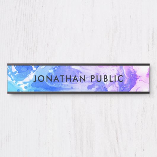 Blauw Paarse witte marmer, Abstract Deurbordje (Voorkant)