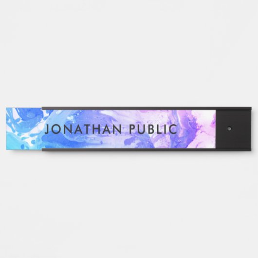 Blauw Paarse witte marmer, Abstract Deurbordje (Voorkant)