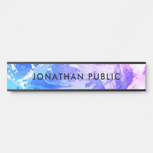 Blauw Paarse witte marmer, Abstract Deurbordje (Voorkant)