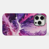 Blauw paarse witte vloeistoftelefoonhoesje iPhone hoesje (Achterkant horizontaal)