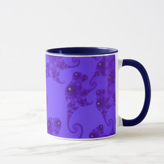 Blauw Paarse Zeepaard Kudde Mok (Rechts)