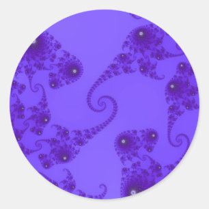 Blauw Paarse Zeepaard Kudde Stickers