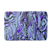 Blauw Paarse Zwart Elegant Waterverf Mod Pattern Badmat (Voorkant)