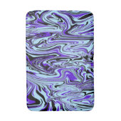 Blauw Paarse Zwart Elegant Waterverf Mod Pattern Badmat (Voorkant Verticaal)