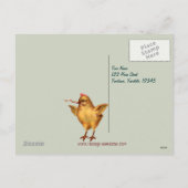 Blauw Paasei en het Vintage Briefkaart van Kuikens (Achterkant)