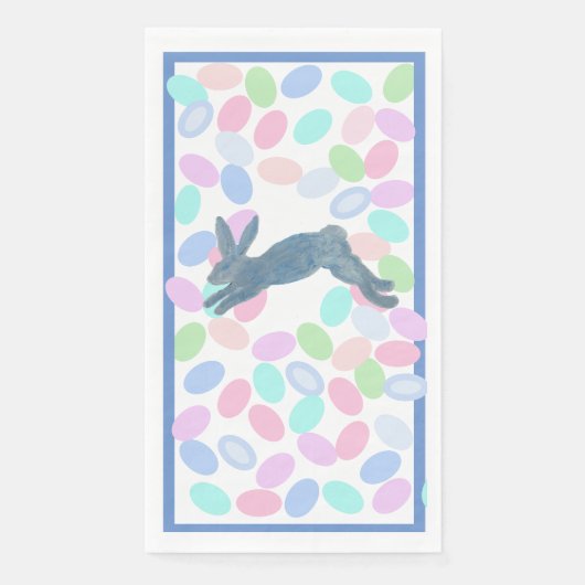 Blauw paashaas van konijneneieren servet (Voorkant)