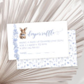 Blauw Paaskonijn baby shower luier verloting kaart