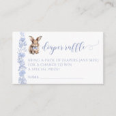 Blauw Paaskonijn baby shower luier verloting kaart (Voorkant)