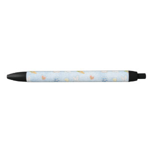 Blauw Paaspatroon Zwarte Inkt Pen