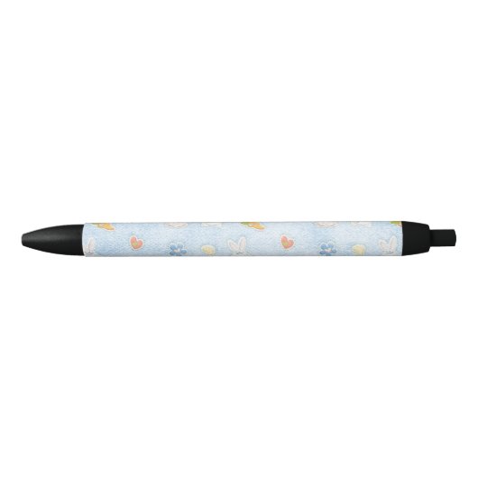 Blauw Paaspatroon Zwarte Inkt Pen (Voorkant)