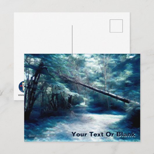 Blauw pad briefkaart (Voorkant / Achterkant)