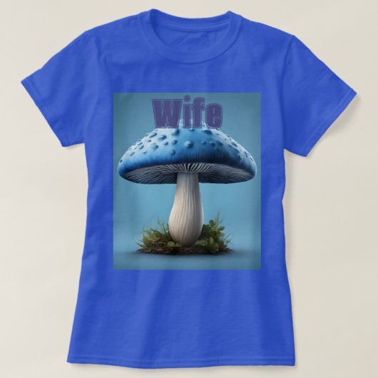 Blauw Paddestoel Vrouw T-shirt (Design voorkant)