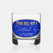 BLAUW Pairs goed met een doctoraal diploma Whisky Glas (Voorkant)