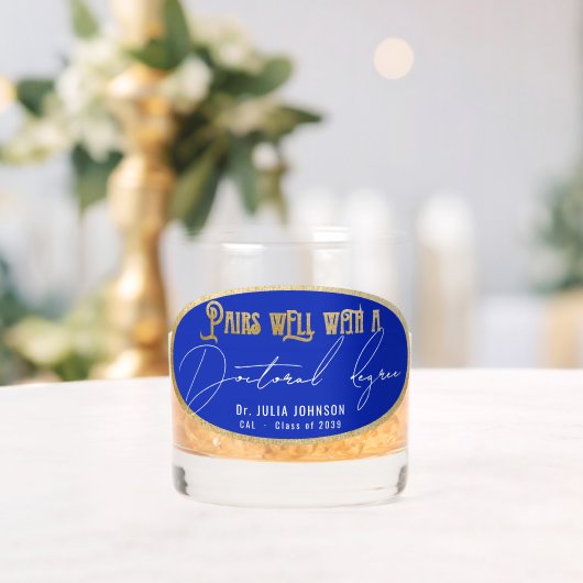 BLAUW Pairs goed met een doctoraal diploma Whisky Glas (Insitu (Huwelijk))