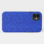 Blauw paisley Case-Mate iPhone case (Achterkant (horizontaal))