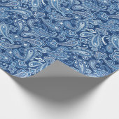 Blauw paisley inpakpapier (Hoek)