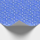 Blauw Paisley Land - Western verpakkingspapier Cadeaupapier (Hoek)