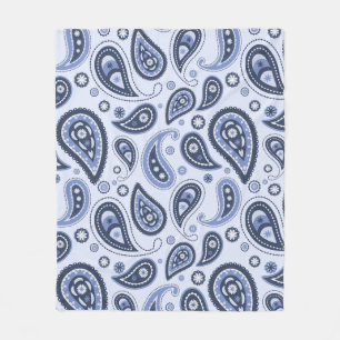 Blauw Paisley Naadloos patroon Fleece Deken