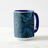 Blauw paisley nostalgie uitstraling mok (Voorkant rechts)