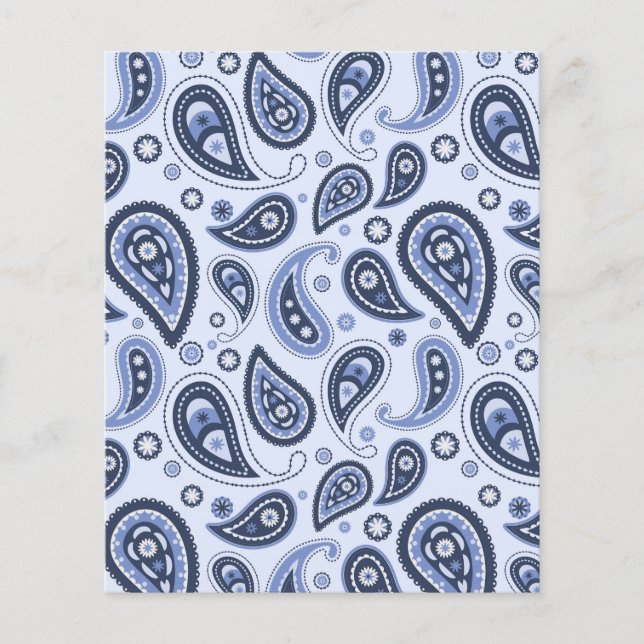 Blauw Paisley Patroon (Voorkant)