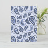 Blauw Paisley Patroon Aankondiging (Staand voorkant)