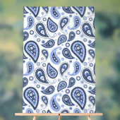 Blauw paisley patroon acryl bord (Neutraal)