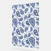 Blauw paisley patroon acryl bord (Hoek)