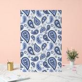 Blauw paisley patroon acryl bord (Huwelijk)