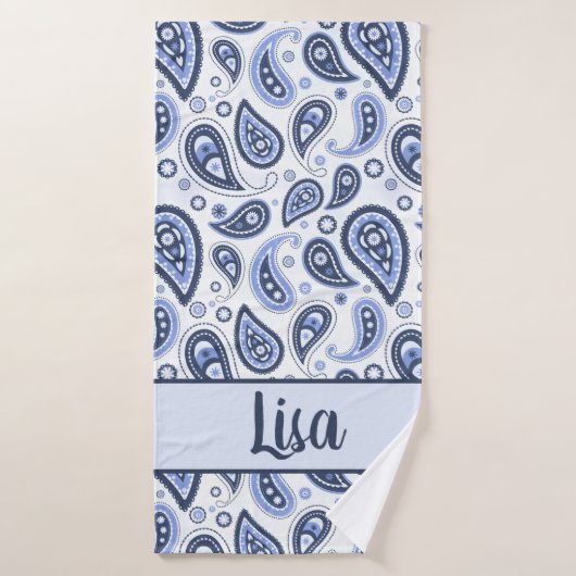 Blauw Paisley Patroon Bad Handdoek (Badhanddoek)